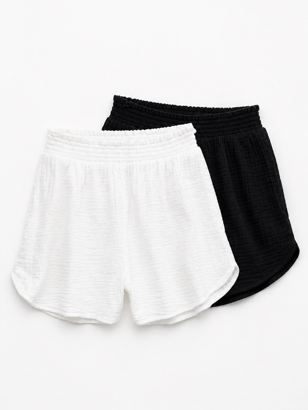 Aerie Double Gauze Cotton Lounge Shorts Bundle Black and White Medium Beach Pool